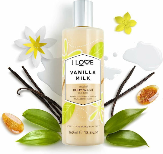 I Love Cosmetics Vanilla Milk Body Wash Αφρόλουτρο σε Gel με AHA για Απολέπιση 360ml