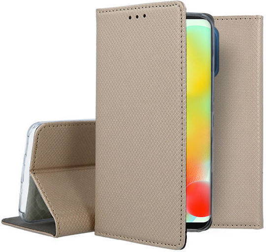 Smart Magnet Umschlag Rückseite Kunststoff / Silikon Gold (Xiaomi Redmi 12C, Redmi 11A, Poco C55)