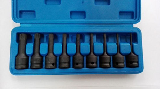 9 бр. 1/2 "dr Spline Impact Bits Socket One Piece