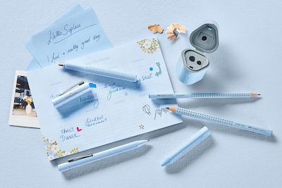 Faber-Castell Grip Pen Set Ballpoint with Quill Light Blue