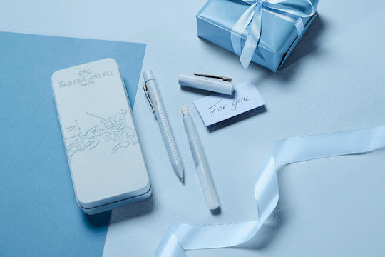 Faber-Castell Grip Σετ Στυλό Ballpoint Medium με Πένα Medium από Ατσάλι Γαλάζιο