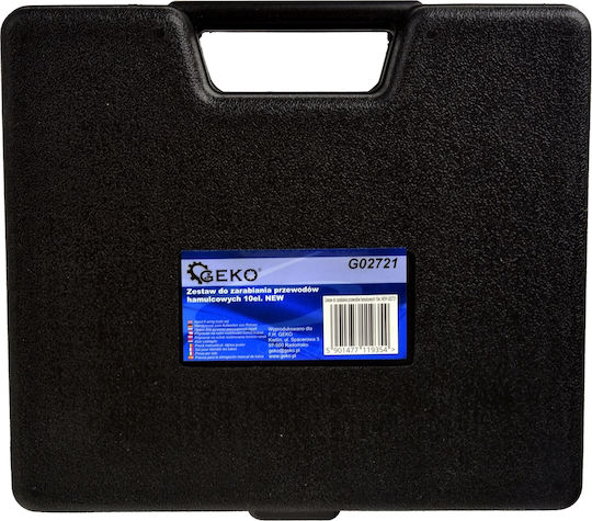 Geko Brake Pipe Crimping Tool 5 6 8 10mm 1/4" 1/2" 10 Pieces Plastic Box