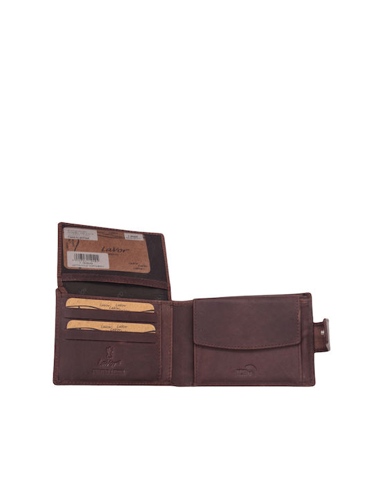 Lavor Men's Leather Card Wallet with RFID Brown