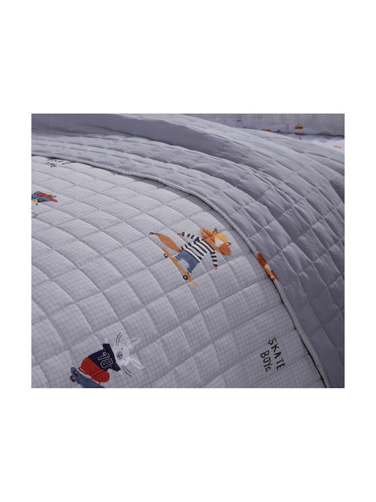 Nef-Nef Homeware Pătură Pentru Copii Semi Dublu Skate With Style Gri 180x240 cm