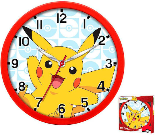 Kids Licensing Kids Wooden Wall Clock Pokémon 25cm