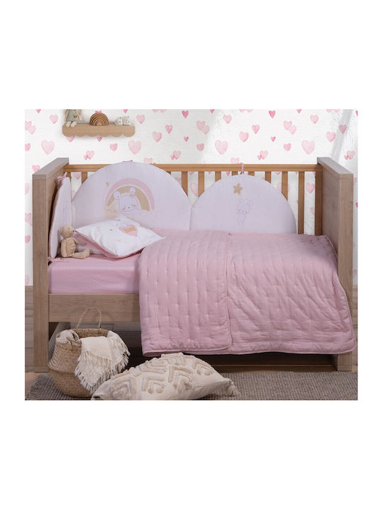 Nef-Nef Homeware Baby Quilt 110x150cm Shy Pink