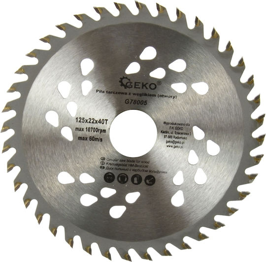 Geko Cutting Disc Wood Hole Diameter 125mm 1pcs