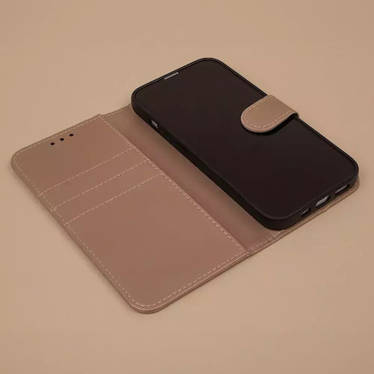 Classic Umschlag Rückseite Gehärtetes Glas Set mit Glas Gold (Xiaomi Redmi 13C)