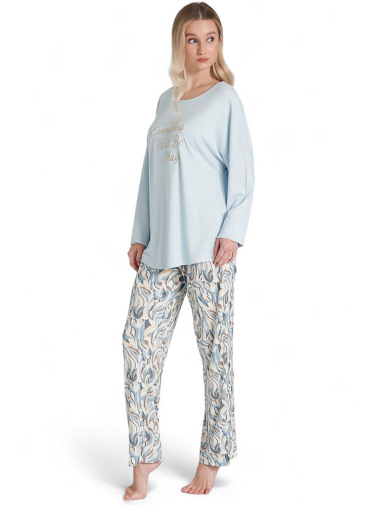 Pijadore Summer Women's Pyjama Set Light Blue