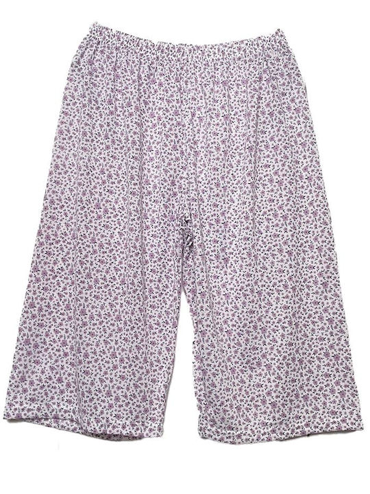 Topaki Sommer Damen Pyjama-Set Baumwolle Lila