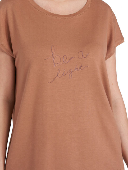 Pijadore Summer Women's Pyjama Set Brown