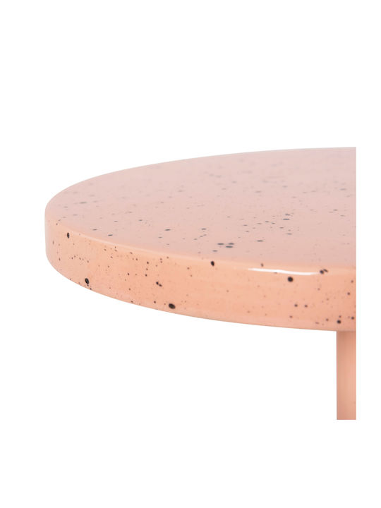 Masă Laterală Rotundă Metalică Roz M25xL25xÎ51cm