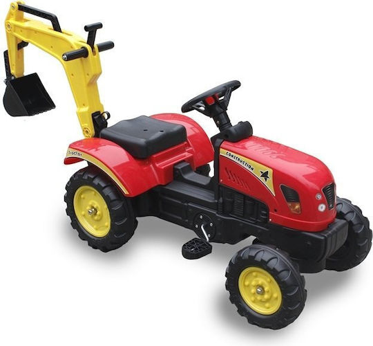 Tractor pentru copii De la picior la podea cu Pedale Roșu