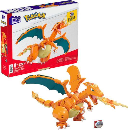 Mega Bloks Building Blocks Charizard Construction Toys for 8+ Years 222 Pieces