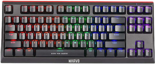 Marvo KG953G Gaming Μηχανικό Πληκτρολόγιο Tenkeyless με Custom Blue διακόπτες και RGB φωτισμό (Αγγλικό US)