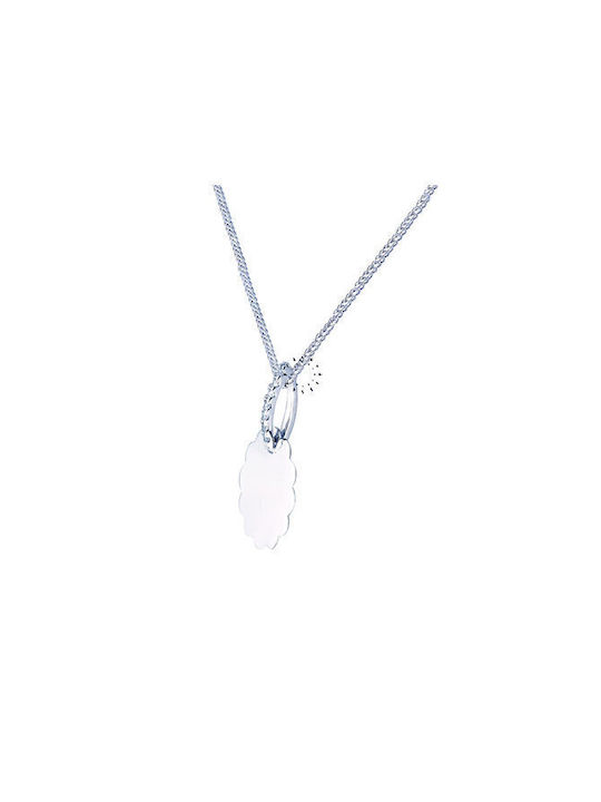 Necklace from White Gold 14K with Zircon