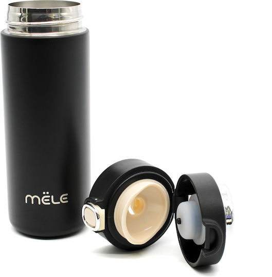 Mele Flasche Thermosflasche 400ml Schwarz