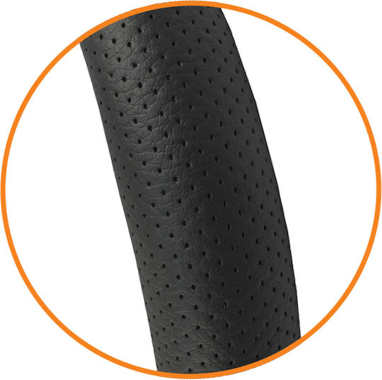 Κάλυμμα Τιμονιού Φορτηγού Ariston Leather Feeling Μαύρο 42cm W Reach