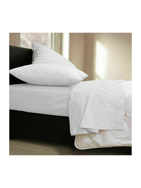 Nef-Nef Homeware Sheet Super-Double with Elastic 160x200+30cm. Basic 200 White