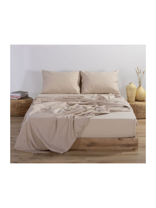 Nef-Nef Σεντόνι Μονό με Λάστιχο 100x200x30εκ. Basic 730 Beige