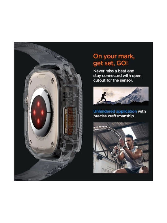 Spigen Rugged Armor Pro Каишка Силикон Черен (Apple Watch 44/45/46mm/Ultra 49mm)