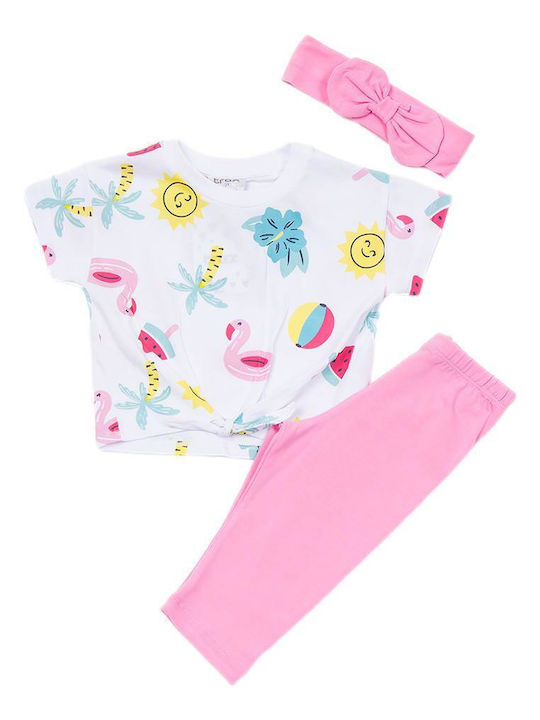 Trax Kids Set with Leggings Summer 2pcs White