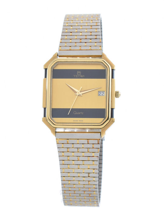 Tetra Damen Uhr mit Gold Metallarmband