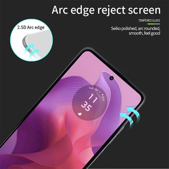 Pinwuyo Moto Vollflächig gehärtetes Glas Schwarz (Motorola Moto G24)