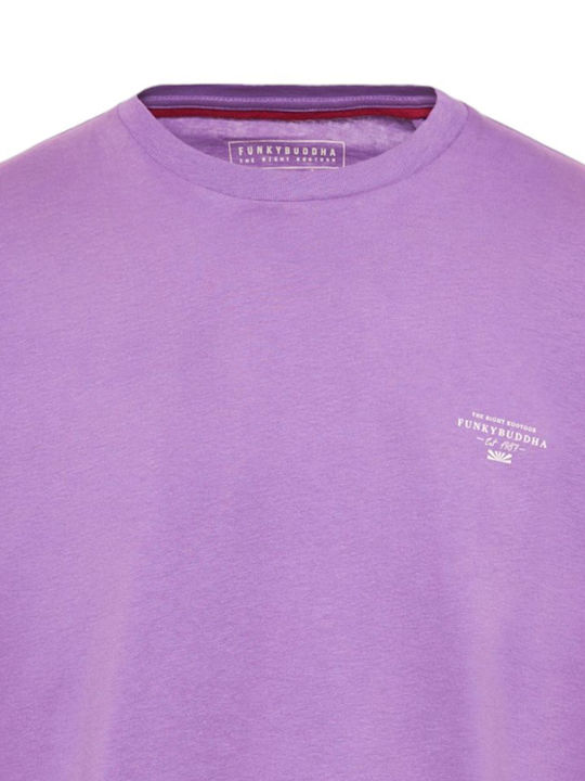 Funky Buddha Herren T-Shirt Kurzarm Vivid Purple