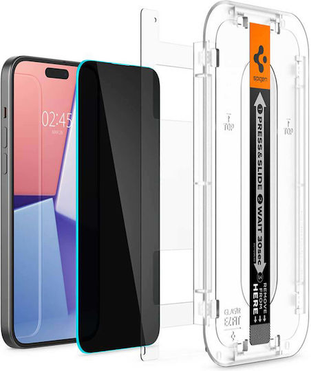 Spigen Glas.tr Ez Fit Privacy Tempered Glass Μαύρο (iPhone 15 Plus / 16 Plus)