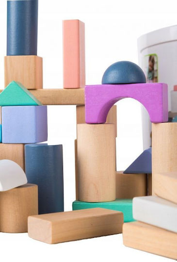 Ecotoys Bauklötze Set Hölzernes für 1.5+ Jahre 100 Stück