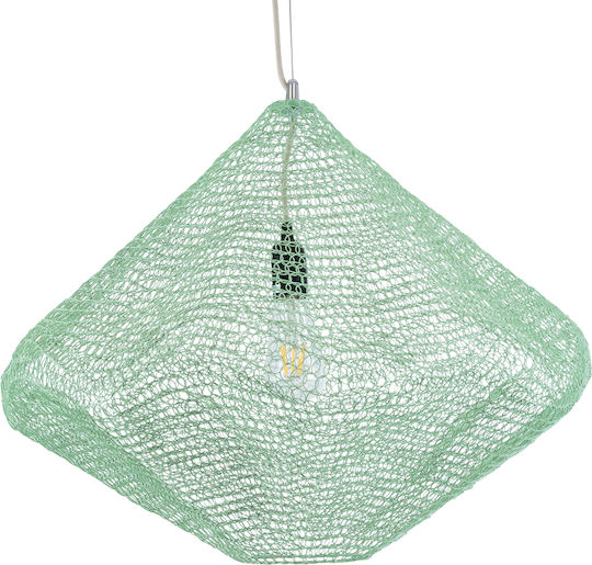 GloboStar Kentucky Ceiling Light Green Grid with E27 Socket 60x50x50cm