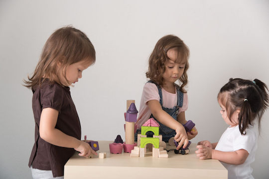 Plan Toys Cuburi De Construit Castel De Poveste Din Lemn Pentru 3+ Ani 35 Bucăți