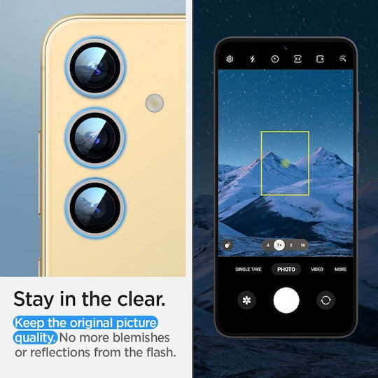 Spigen Optik Pro EZ Fit Camera Protection Tempered Glass Yellow for the Samsung Galaxy S24