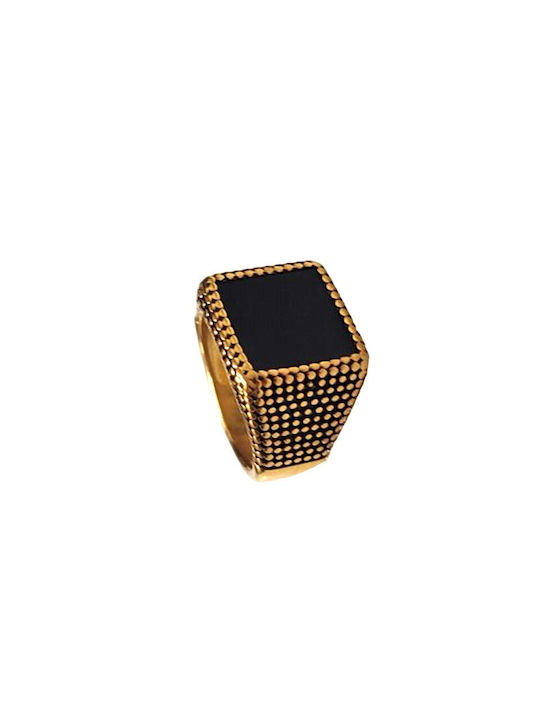 FantazyStores Men's Gold Plated Steel Ring