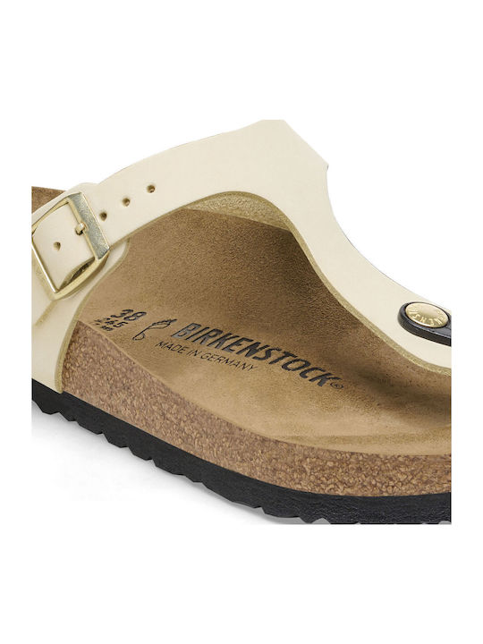 Gizeh Nubuk Leather Leather Women's Flat Sandals Anatomic in Ecru Color Regular Fit
