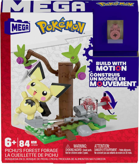 Mega Bloks Конструктори Pichu's Forest Forage за 6+ Години 84 Бройки