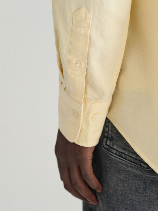 Long-sleeved Cotton Shirt Yellow