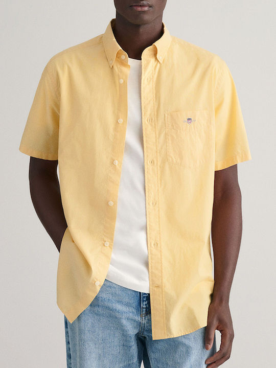 Gant Short-sleeved Cotton Shirt Yellow 3000101-726