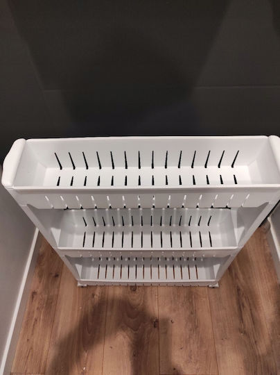 Rafturi de baie Raft Baie Plastic cu 3 Rafturi Albă