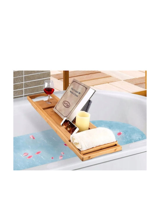 Bathtub Shelf Bamboo 103x22x4cm Brown