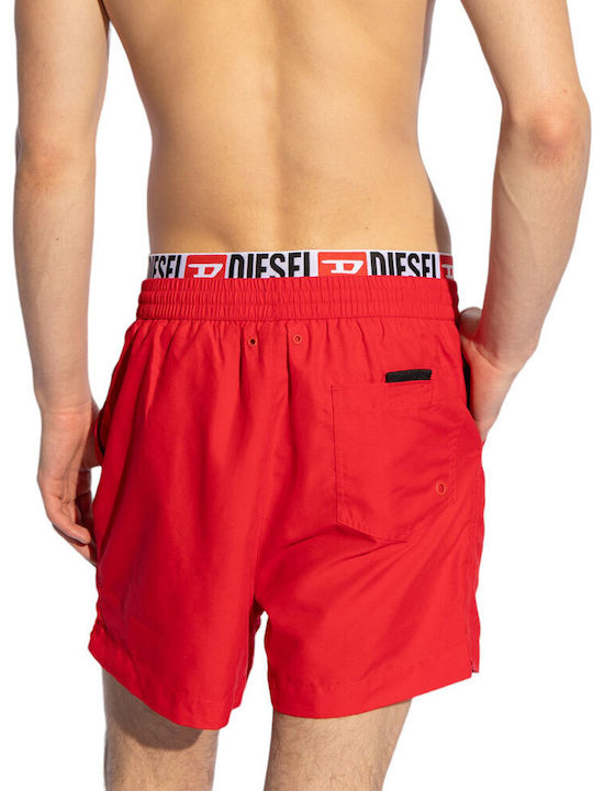 Diesel Men's Swimwear Shorts red with Patterns