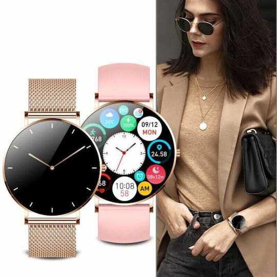 Manta Alexa 43mm Smartwatch με Παλμογράφο (Χρυσό)