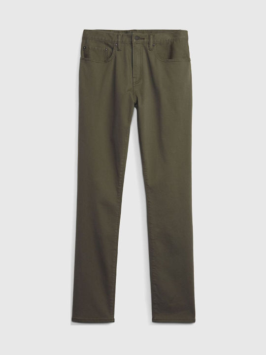 Ανδρικό Παντελόνι Τζιν με Slim Εφαρμογή Olive Green