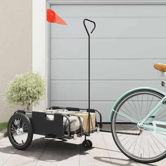 Vidaxl Bicycle Trailer Black Oxford Fabric Iron