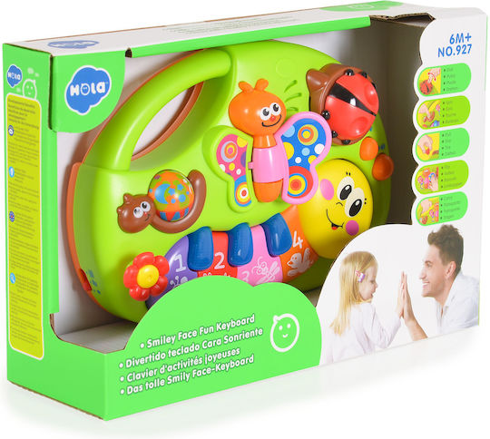 Hola Toys Μουσικό Όργανο Smiley Face Fun Keyboard με Μουσική και Φως για 6+ Μηνών
