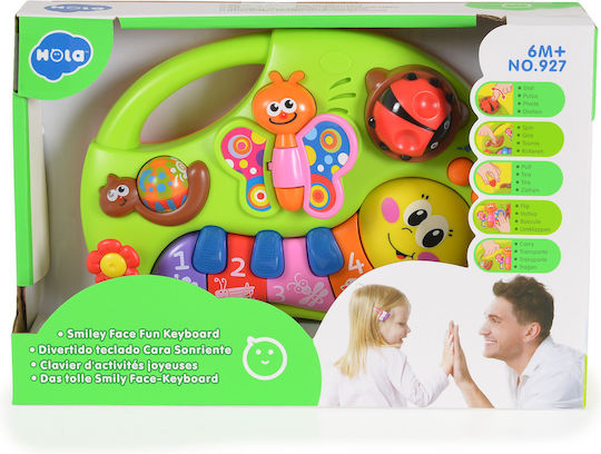 Hola Toys Μουσικό Όργανο Smiley Face Fun Keyboard με Μουσική και Φως για 6+ Μηνών