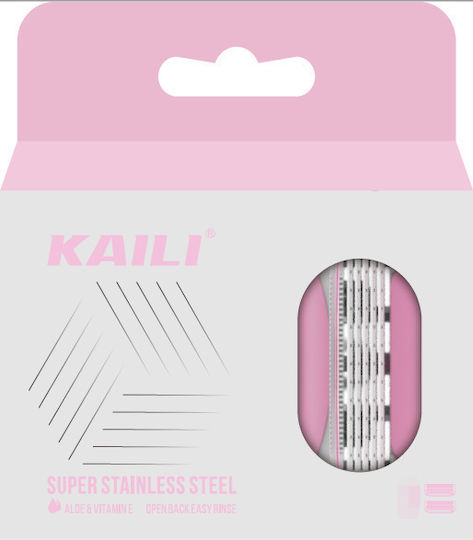 Ανταλλακτική Κεφαλί Γυναικείο Ξυραφάκι Kaili Mini Shaver 5 Ανοξείδωτες Λεπίδες 2 Τεμαχια