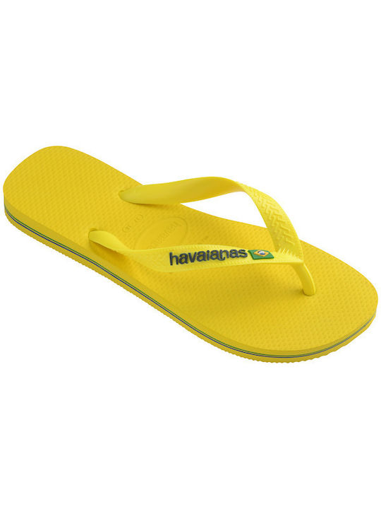 Havaianas Brasil Logo Neon Σαγιονάρες σε Κίτρινο Χρώμα