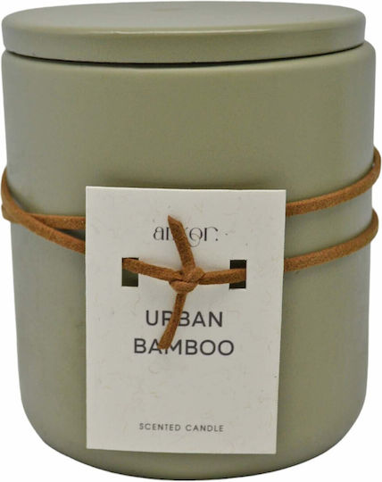 Ароматна свещ Urban Bamboo Cement Pot with lid 8,8x8,8x10cm Ankor